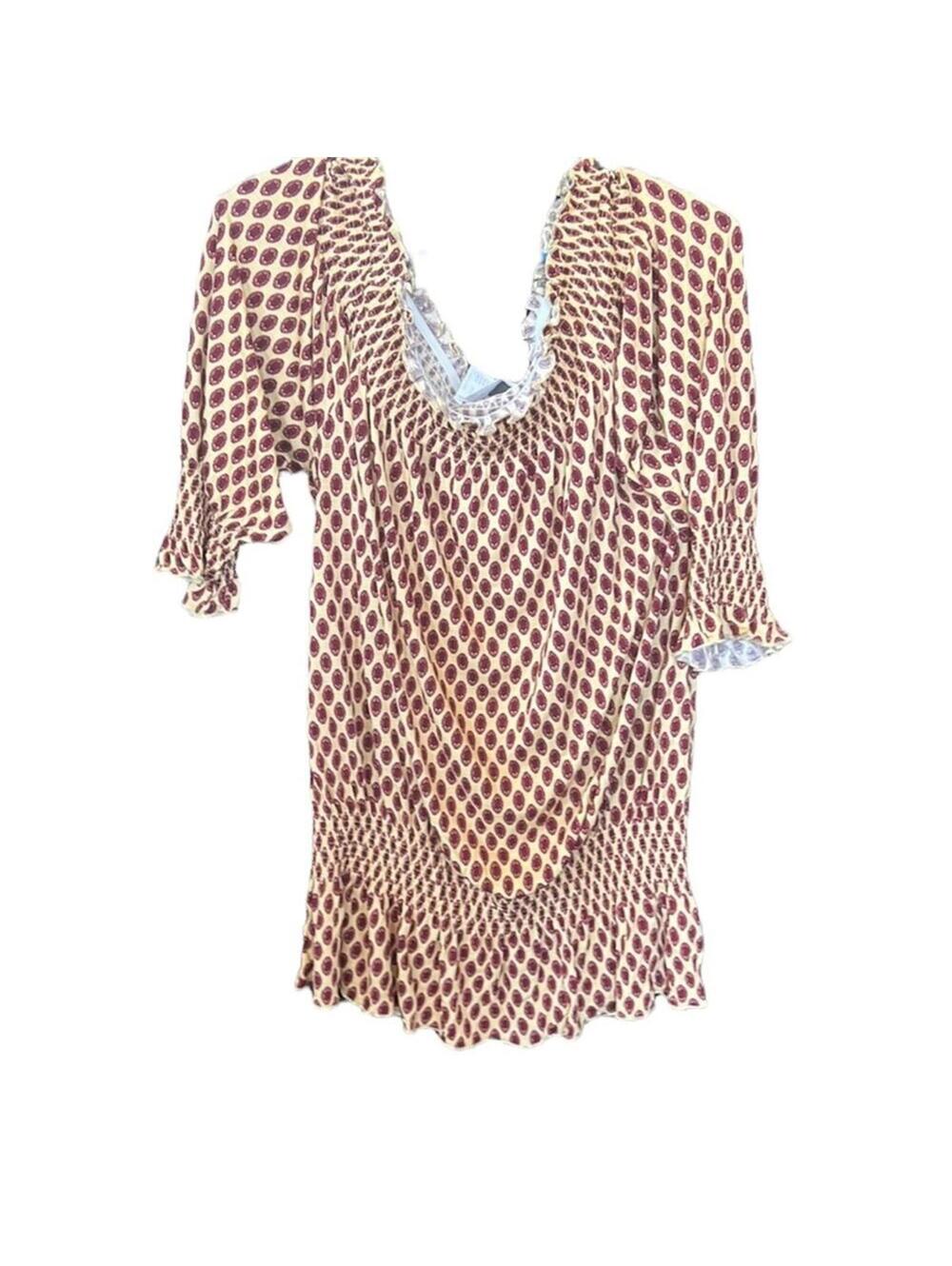 Lascana for Venus | Women's Red & Cream Blouse | Size Medium | NWOT | 0566